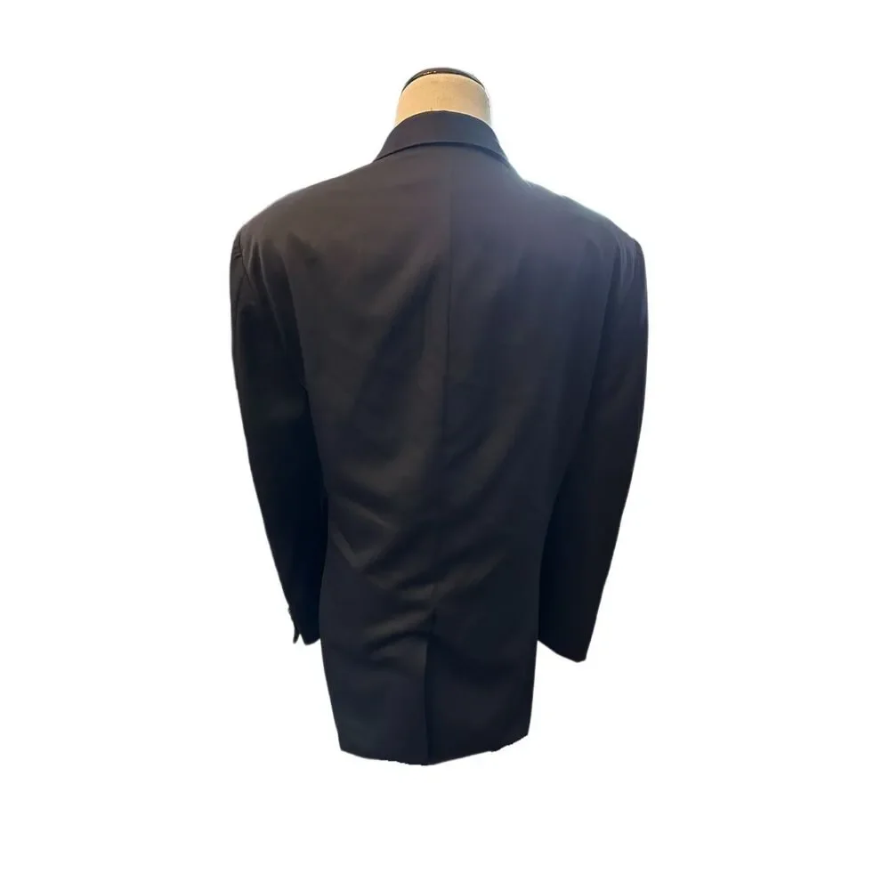 Hickey Freeman Boardroom Style Navy Blue Suit Jacket Sz 40R